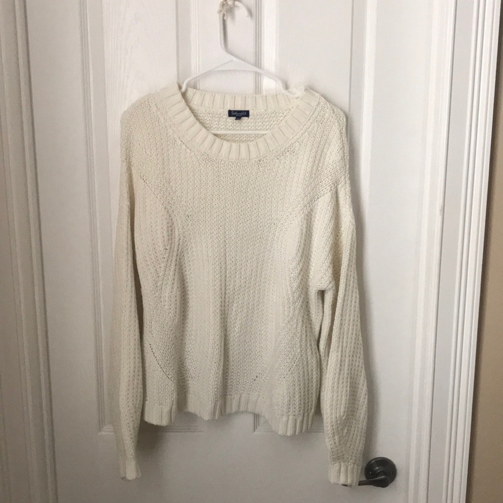 Splendid Cream Bubble Sleeve Sweater